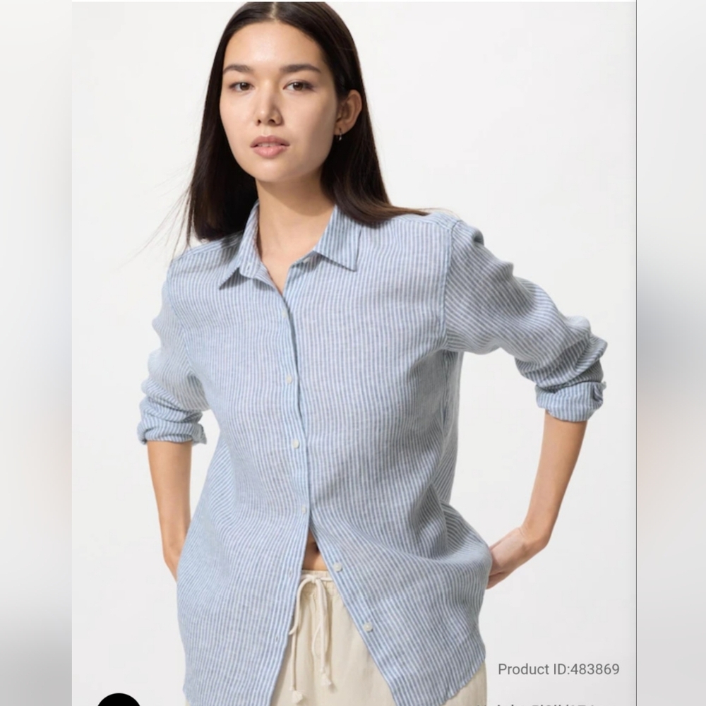 Blue Striped Button-Up Shirt